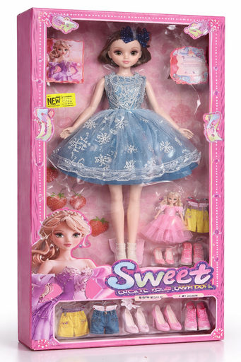 [AM-5214] Sweet doll with accessories box/دمية جميلة مع صندوق ملحقات