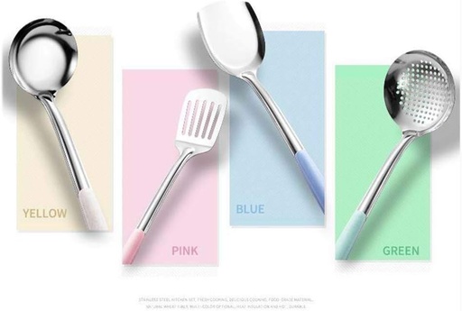 [AM-7117] Stainless Steel Cooking Utensils Set/طقم أدوات طهي من الفولاذ المقاوم للصدأ