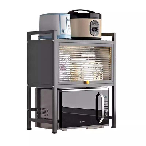 [AM-7146] MICROWAVE OVEN SHELF BLACK/رف فرن الميكروويف أسود