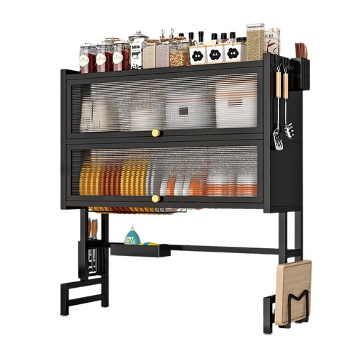 [AM-7165] KITCHEN OVER SINK RACK DOUBLE LAYER /رف مطبخ مزدوج الطبقات  فوق حوض المطبخ -اسود