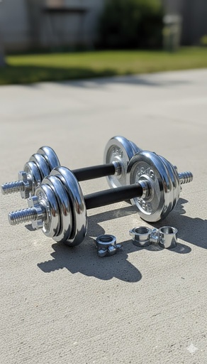 [AM-7162] 20 KG CHROME DUMBELL SET / مجموعة دمبل كروم 20 كجم