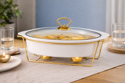 [AM-7191] CERAMIC CHAFING DISH/طبق تقديم تسخية سيراميكي