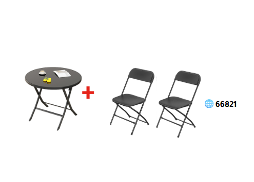 [AM-66821] Round seating set 60cm with 2 chairs.B /عرض جلسة دائرية 60سم مع 2 كراسي 