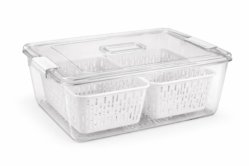 [AM-7241] Clear plastic fridge storage container/علبة تخزين بلاستيكية شفافة للثلاجة
