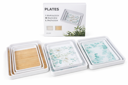 [AM-7242] 3 rectangular serving trays/3 صواني تقديم مستطيلة